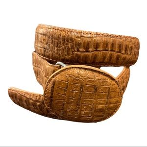 El Mayor Exotic Leather Western Brown Belt 28